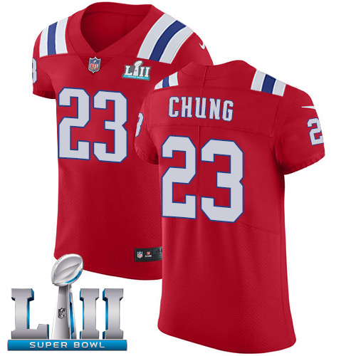 Nike Patriots #23 Patrick Chung Red Alternate Super Bowl LII Men's Stitched NFL Vapor Untouchable Elite Jersey
